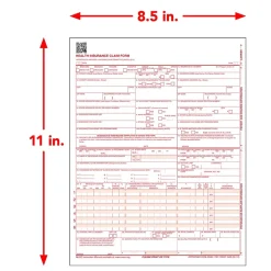 ComplyRight 1-Part Continuous CMS-1500 Health Insurance Claim Form (02/12), 2,500/Pack (CMS121)