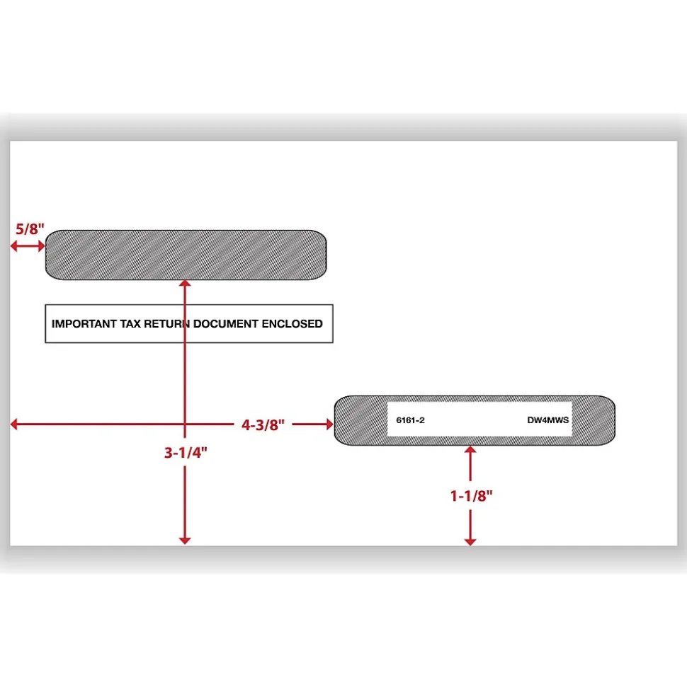 ComplyRight Self Seal 1099-R Tax Double-Window Envelope, 5.63" x 9", White, 100/Pack (DW4MWS)