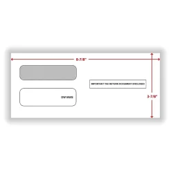 ComplyRight Self Seal Security Tinted Double-Window Tax Envelopes, 3 7/8" x 8 3/8", 50/Pack (DW19WS50)