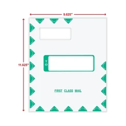 ComplyRight Self-Seal Tax Envelope, 11.63" x 9.63", White/Green, 50/Pack (PEV48)