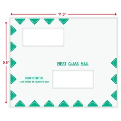 ComplyRight Self-Seal Tax Envelope, 9.5" x 11.5", White/Green, 50/Pack (PEV22)