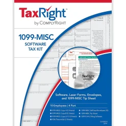 ComplyRight TaxRight 2024 1099-MISC Tax Form Tax Forms, Envelopes, TipSheet & Software, 4-Part, 10/Pack (SC6103ES10)