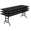 Correll 72-inch Metal, Particle Board & Laminate Adjustable Folding Table, Black Granite