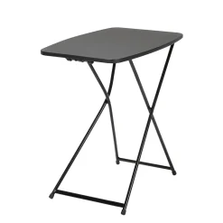 COSCO 18” x 26” Indoor Outdoor Adjustable Height Personal Folding Tailgate Table, Black, 2 pack (37129BLK2E)