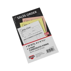 Cosco Artistic 3-Part Carbonless Sales Orders, 4.25" x 7.25", 50 Sets/Book (074016)