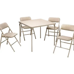 Cosco Folding Table and Chair Set, 34" x 34", Tan (14551WHD1E)