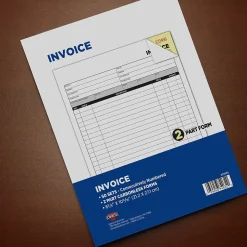 Cosco 2-Part Carbonless Invoices, 8.38" x 10.69", 50 Sets/Book, 5/Pack (074034PK5)