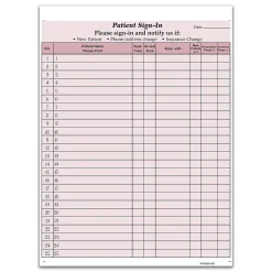 Cosco Patient Confidential Sign-In Forms, 3-Part, 125 Forms/Pack (074041)