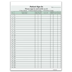 Cosco Privacy Sign-In Sheets, 3-Part, 125 Forms/Pack (074040)
