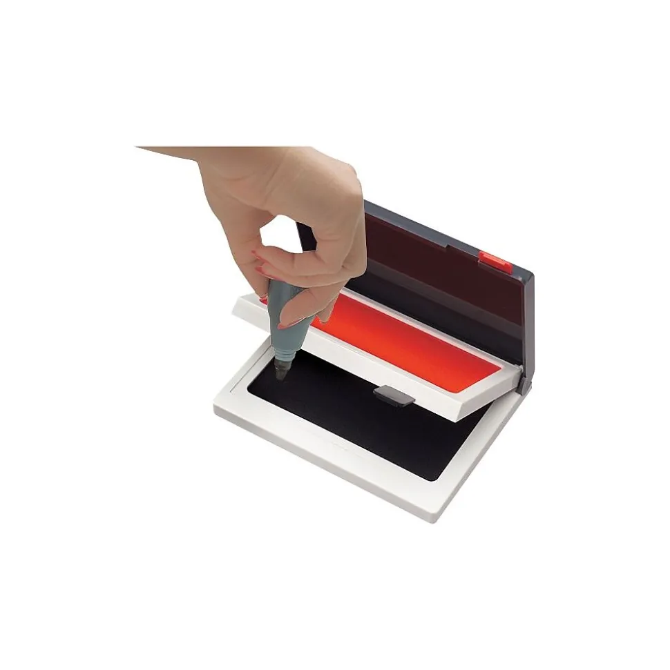 Cosco Two-Color Felt Stamp Pads, Red/Black Ink (090468)