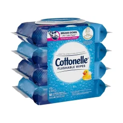 Cottonelle Fresh Care Flushable Wet Wipe, White, 42 Wipes/Pack, 4 Packs/Case (54495)