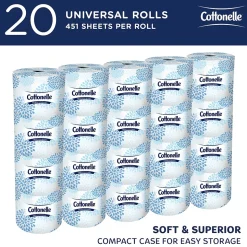 Cottonelle Professional Recycled Toilet Paper, 2-ply, White, 451 Sheets/Roll, 20 Rolls/Case (13135)