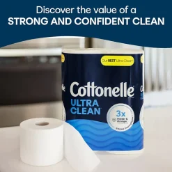Cottonelle Ultra CleanCare 1-Ply Standard Toilet Paper, White, 312 Sheets/Roll, 24 Mega Rolls/Pack (53757)
