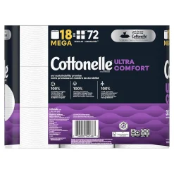 Cottonelle Ultra Comfort Toilet Paper, 2-Ply, White, 268 Sheets/Roll, 18 Rolls/Pack (54166)