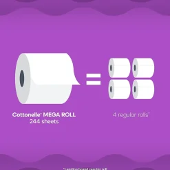 Cottonelle Ultra ComfortCare 2-Ply Standard Toilet Paper, White, 268 Sheets/Roll, 6 Mega Rolls/Pack (48611)