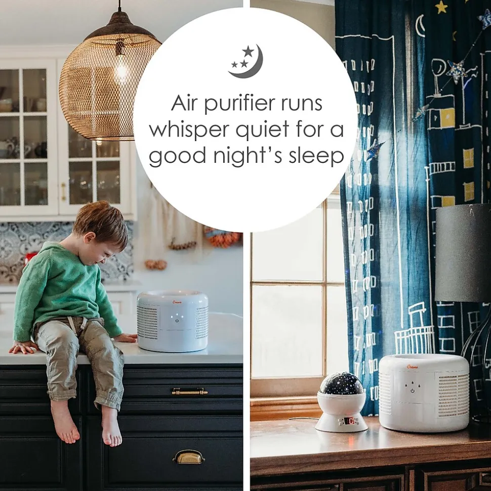 Crane HEPA Tabletop Air Purifier, 3-Speed, White (EE-7002AIR)