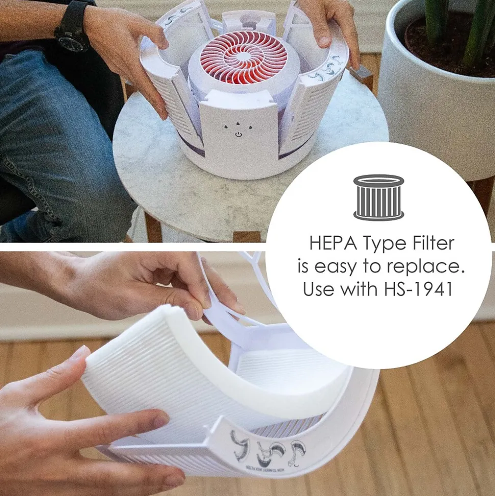 Crane HEPA Tabletop Air Purifier, 3-Speed, White (EE-7002AIR)