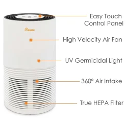 Crane True HEPA Tower Air Purifier, White (EE-5068)