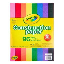 Crayola 12" x 9" Construction Paper, Assorted Colors, 96 Sheets/Pack (993000)