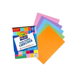 Crayola Project 100 lb. Cardstock Paper, 9" x 12", Vivid Colors, 25 Sheets/Pack (99-0083)