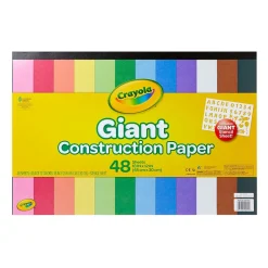 Crayola Project Giant 12" x 18" Construction Paper, Assorted Colors, 48 Sheets/Pack (99-0055 )