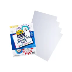 Crayola Project Premium Construction Paper, White, 50/Pack (99-0081)