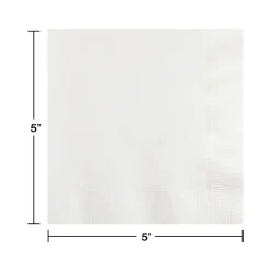 Creative Converting Touch of Color Beverage Napkin, 2-ply, White, 600 Napkins/Pack (DTC259000BNAP)