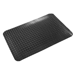 Crown Industrial Deck Plate Anti-Fatigue Floor Mat, 36" x 60", Black (CWNCD0035DB)