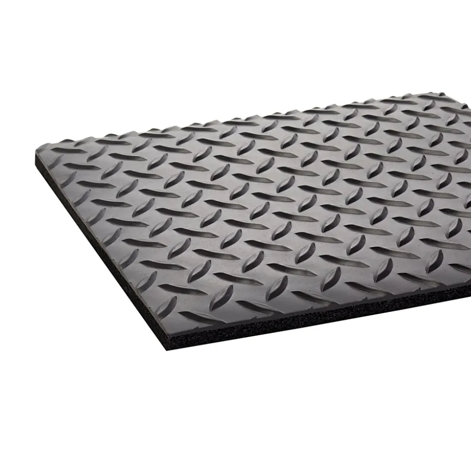 Crown Industrial Deck Plate Anti-Fatigue Floor Mat, 36" x 60", Black (CWNCD0035DB)