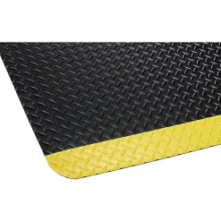 Crown Mats Industrial Deck Plate Anti-Fatigue Mat, 36" x 60", Black/Yellow (CD 0035YB)