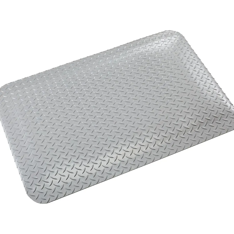 Crown Mats Industrial Deck Plate Anti-Fatigue Mat, 24" x 36", Gray (CD 0035DG)