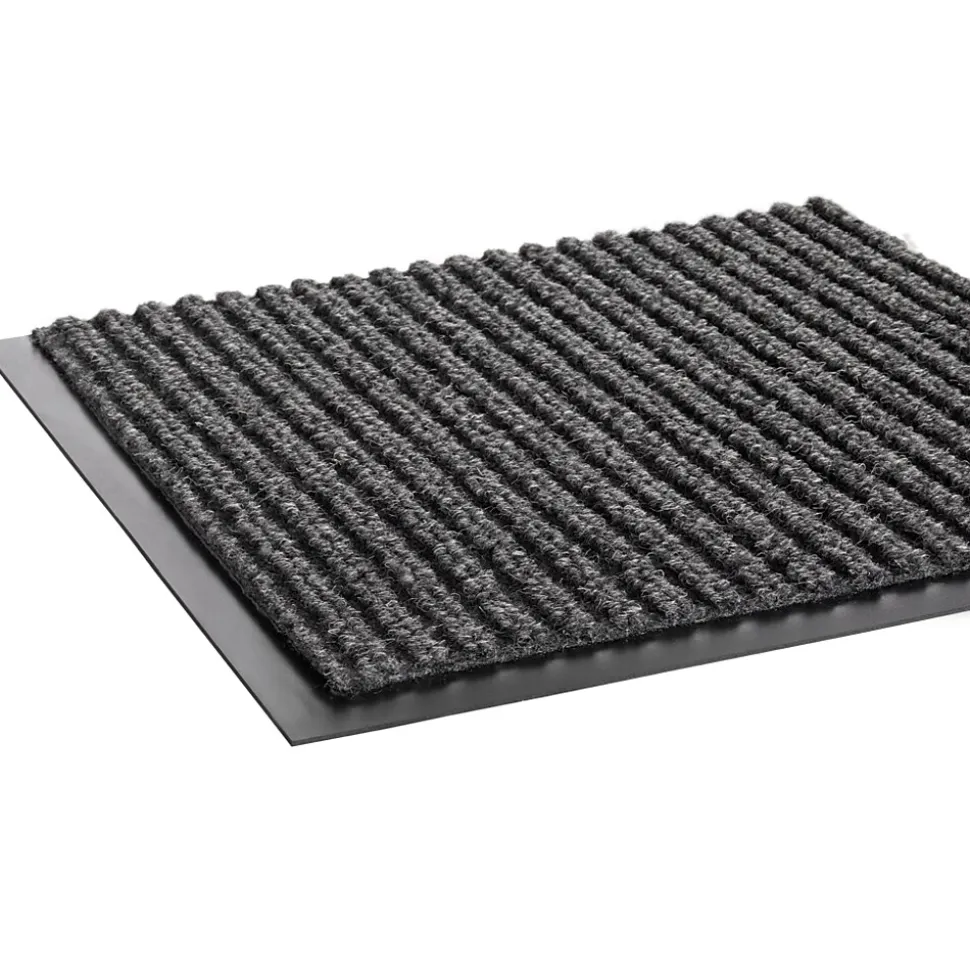 Crown Needle-Rib Wiper/Scraper Floor Mat, 36" x 60", Gray (CWNNR0035GY)