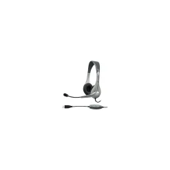 Cyber Acoustics AC Noise Canceling Stereo Computer Headset, Over-the-Head, Gray/Black (AC-851B)