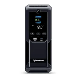 CyberPower Intelligent LCD UPS System, 1500VA/900W, 12 Outlets, 2 USB Ports, AVR, Mini Tower, Black (CP1500AVRLCD3)