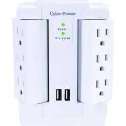 Cyberpower Professional Series 6 Outlet Home/Office, 1200 Joules (CSP600WSURC2)