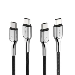 Cygnett Armored 2.0 USB-C to USB-C Charge and Sync Cable, 6', Black (CY2678PCTYC)