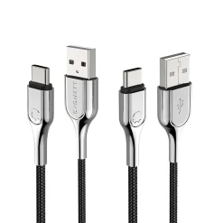 Cygnett Armored 3.1 USB-C to USB-A Charge and Sync Cable, 3', Black (CY2679PCUSA)