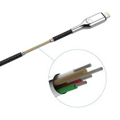 Cygnett Armored Lightning to USB-C Charge and Sync Cable, 3', Black (CY2799PCCCL)