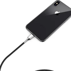 Cygnett Armored Lightning to USB-C Charge and Sync Cable, 3', Black (CY2799PCCCL)
