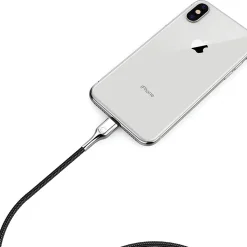 Cygnett Armored Lightning to USB-C Charge and Sync Cable, 6', Black (CY2801PCCCL)