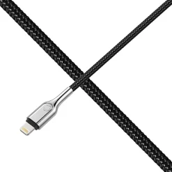 Cygnett Armored Lightning to USB Charge and Sync Cable, 9', Black (CY2671PCCAL)