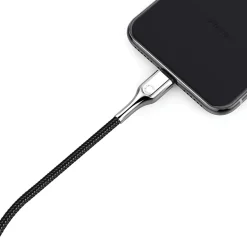Cygnett Armored Lightning to USB Charge and Sync Cable, 9', Black (CY2671PCCAL)