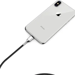 Cygnett Armored Lightning to USB Charge and Sync Cable, 6', Black (CY2670PCCAL)