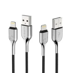 Cygnett Armored Lightning to USB Charge and Sync Cable, 6', Black (CY2670PCCAL)