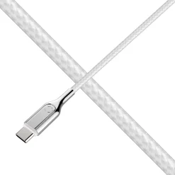 Cygnett Charge and Sync Cable, Armored 2.0 USB-C to USB-A Cable, 3' White (CY2697PCUSA)