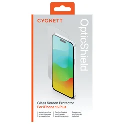 Cygnett OpticShield Tempered Glass Screen Protector for iPhone 15 Plus, (CY4600CPTGL)