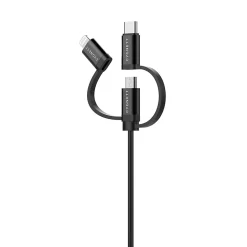 Cygnett Universal 3-in-1 Braided USB Charging Cable, 3.3', Black (CY3571COCAB)