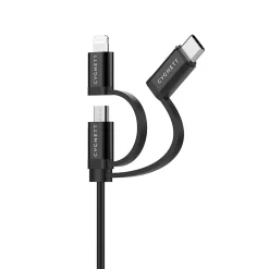 Cygnett Universal 3-in-1 Braided USB Charging Cable, 3.3', Black (CY3571COCAB)