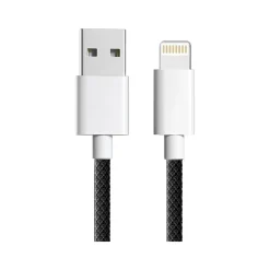 3D Luxe Cool Cables USB Type-C to Lightning Charging Cable, 3 ft., Black/White (A-LIGHT-BLACK)