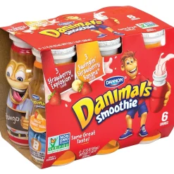 Dannon Danimals Explosion & Swingin' Strawberry Bananas Smoothies, 36/Pack (902-00019)